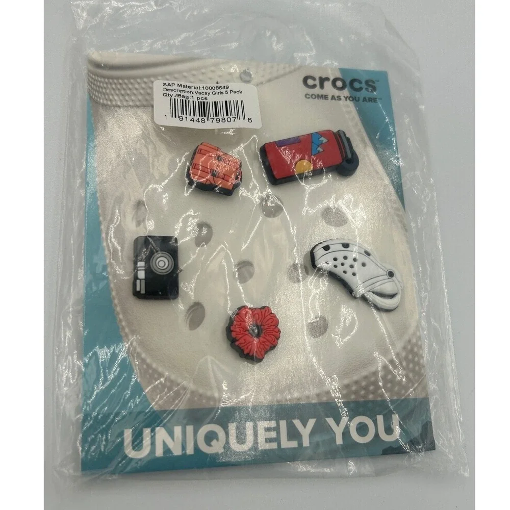 Crocs Jibbitz Vacay Charms 5-Pack Travel‎ Camera Backpack